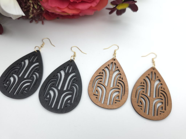 Tropfen Holz Ohrringe Wood